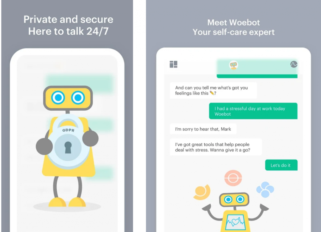 Woebot chat bot for mental health